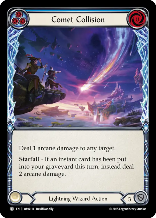 Comet Collision (Blue) — Omens of the Third Age Flesh and Blood card by Dzulfikar Aliy
