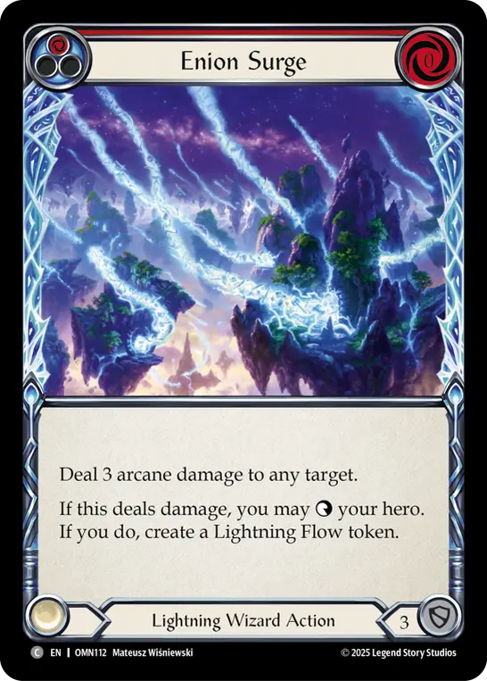 Enion Surge (Red) — Omens of the Third Age Flesh and Blood card by Mateusz Wiśniewski