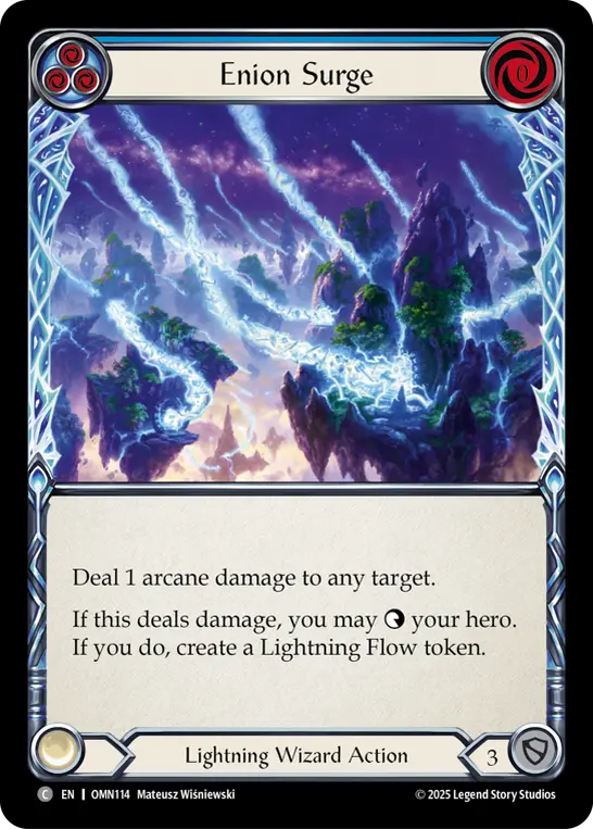 Enion Surge (Blue) — Omens of the Third Age Flesh and Blood card by Mateusz Wiśniewski