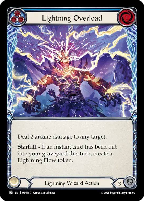 Lightning Overload (Blue) — Omens of the Third Age Flesh and Blood card by Orson CaptainSass