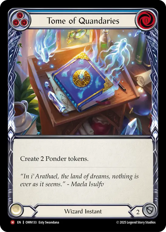 Tome of Quandaries — Omens of the Third Age Flesh and Blood card by Esty Swandana