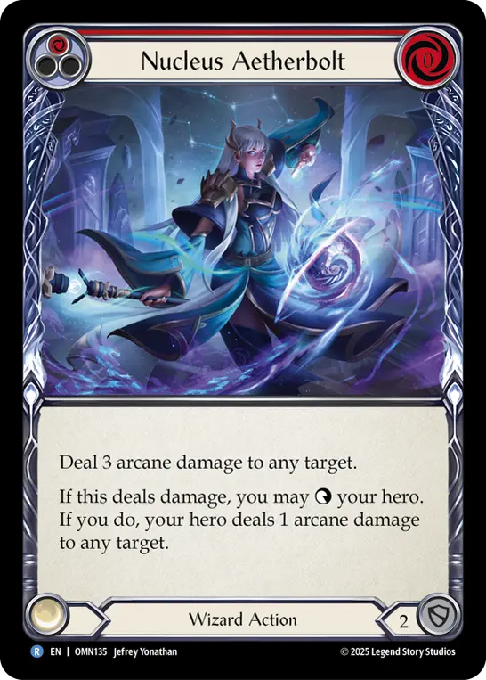 Nucleus Aetherbolt (Red) — Omens of the Third Age Flesh and Blood card by Jefrey Yonathan