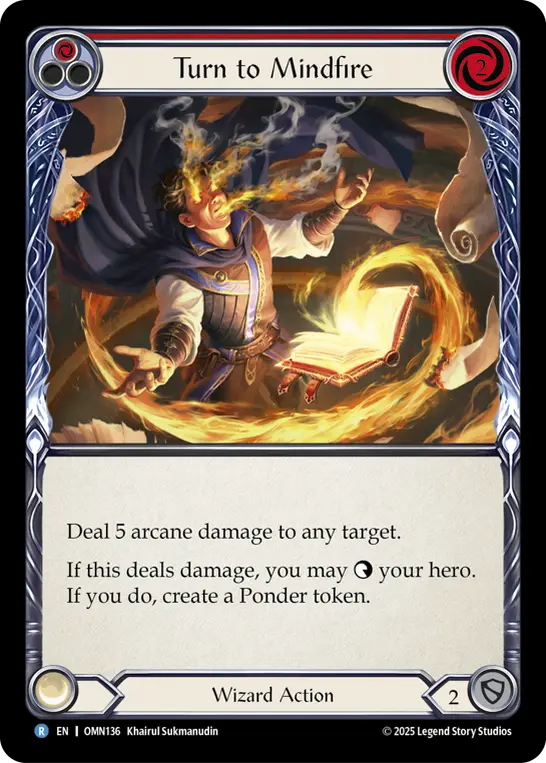 Turn to Mindfire — Omens of the Third Age Flesh and Blood card by Khairul Sukmanudin