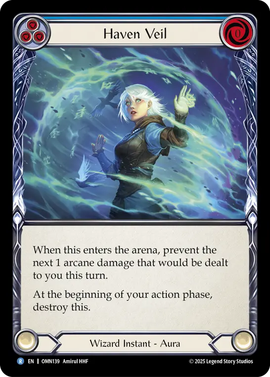 Haven Veil (Blue) — Omens of the Third Age Flesh and Blood card by Amirul HHF
