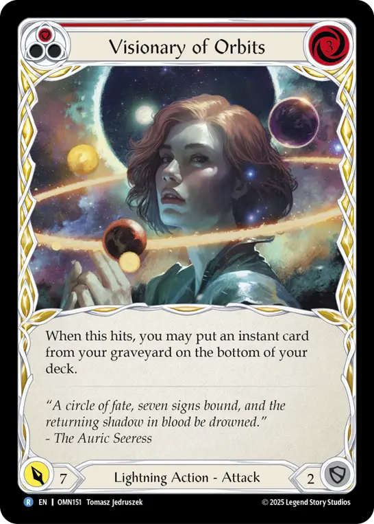 Visionary Of Orbits (Red) — Omens of the Third Age Flesh and Blood card by Tomasz Jedruszek