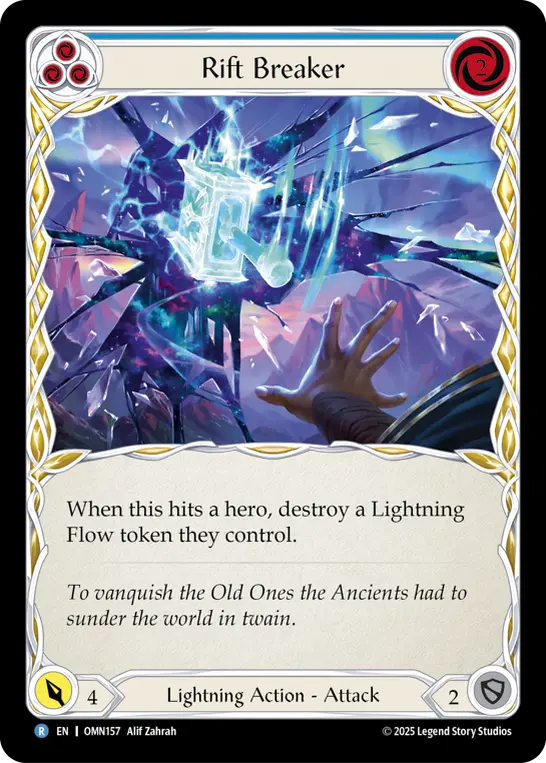 Rift Breaker (Blue) — Omens of the Third Age Flesh and Blood card by Alif Zahrah