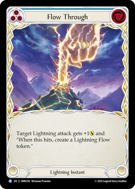 Flow Through (Blue) — Omens of the Third Age Flesh and Blood card by Wirawan Pranoto
