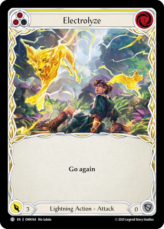 Electrolyze (Yellow) — Omens of the Third Age Flesh and Blood card by Rio Sabda
