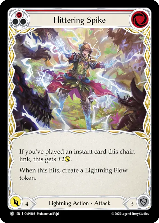 Flittering Spike (Red) — Omens of the Third Age Flesh and Blood card by Muhammad Fajri