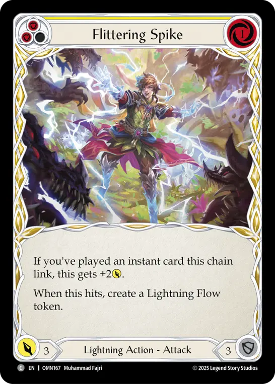 Flittering Spike (Yellow) — Omens of the Third Age Flesh and Blood card by Muhammad Fajri