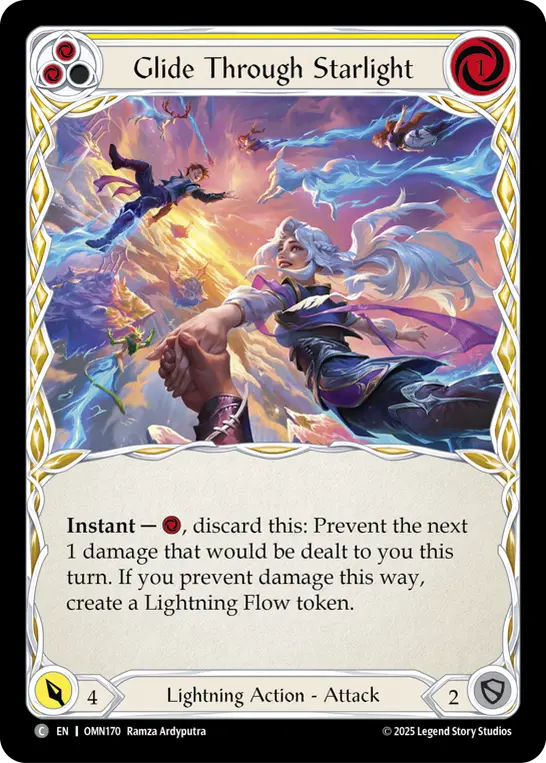 Glide Through Starlight (Yellow) — Omens of the Third Age Flesh and Blood card by Ramza Ardyputra