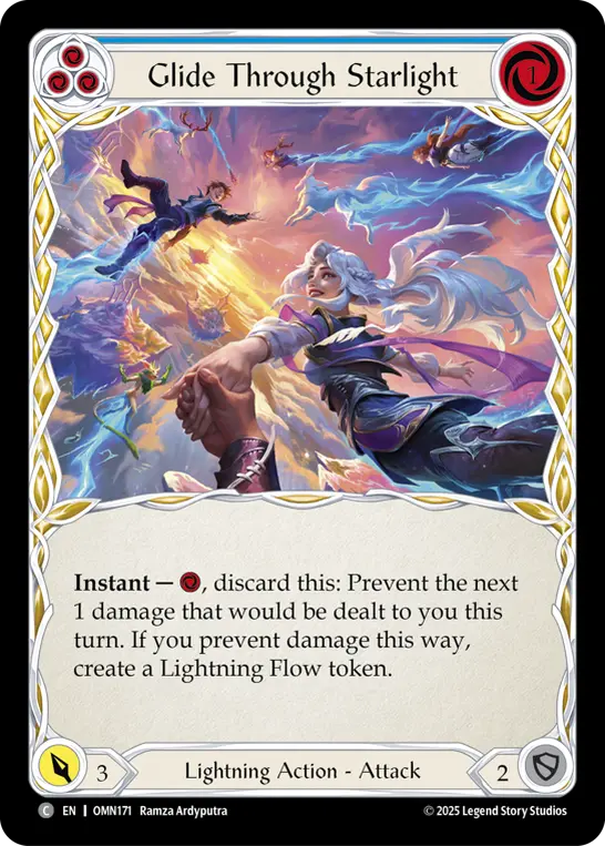 Glide Through Starlight (Blue) — Omens of the Third Age Flesh and Blood card by Ramza Ardyputra