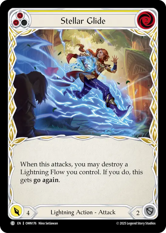 Stellar Glide (Yellow) — Omens of the Third Age Flesh and Blood card by Nino Setiawan