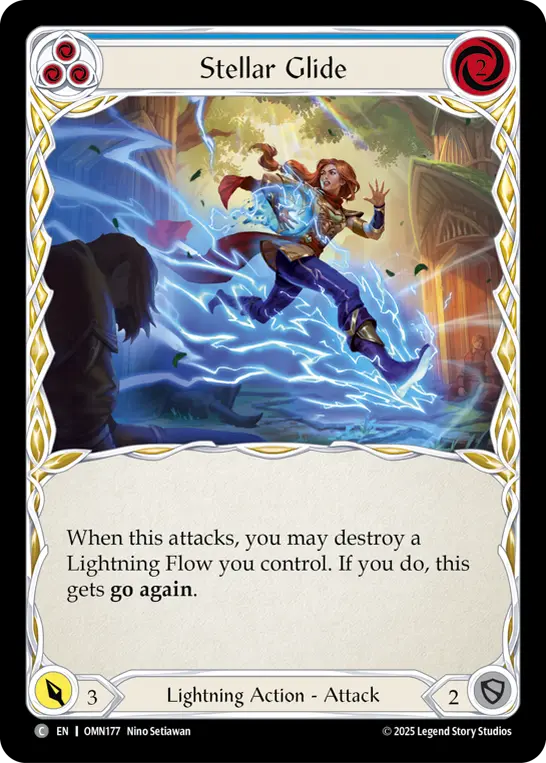 Stellar Glide (Blue) — Omens of the Third Age Flesh and Blood card by Nino Setiawan