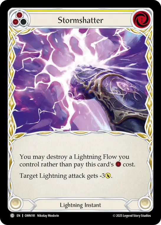 Stormshatter (Yellow) — Omens of the Third Age Flesh and Blood card by Nikolay Moskvin