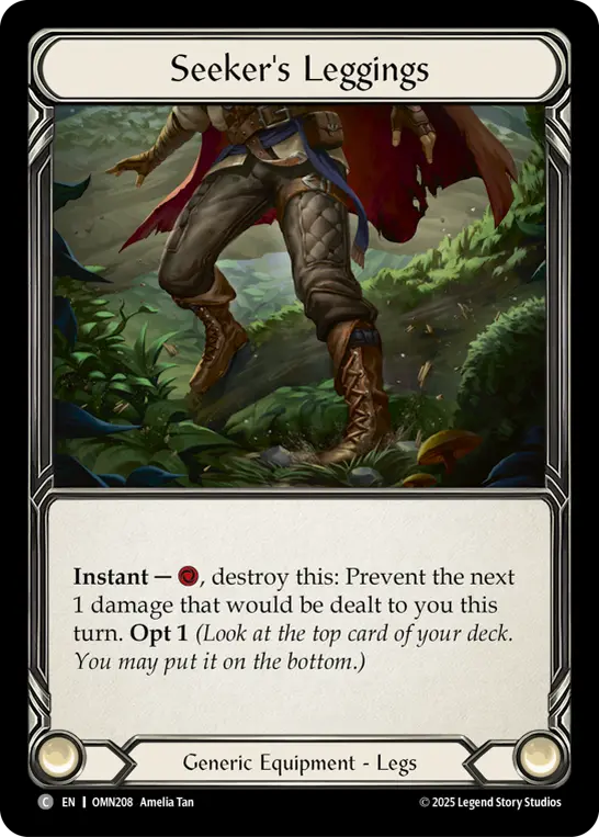 Seeker's Leggings — Omens of the Third Age Flesh and Blood card by Amelia Tan