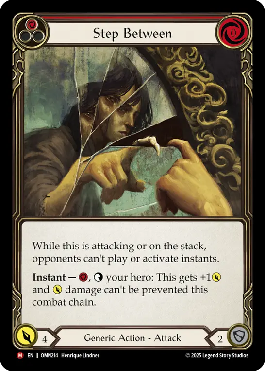Step Between (Red) — Omens of the Third Age Flesh and Blood card by Henrique Lindner