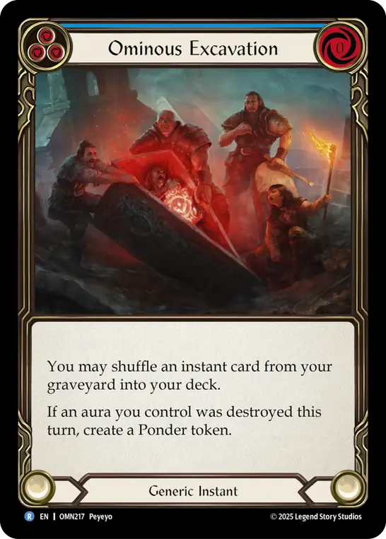 Ominous Excavation (Blue) — Omens of the Third Age Flesh and Blood card by Peyeyo