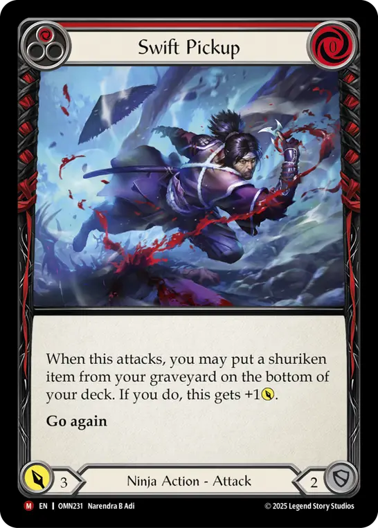 Swift Pickup (Red) — Omens of the Third Age Flesh and Blood card by Narendra B Adi
