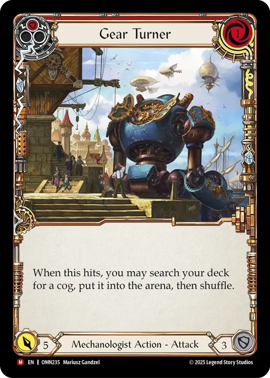 Gear Turner — Omens of the Third Age Flesh and Blood card by Mariusz Gandzel