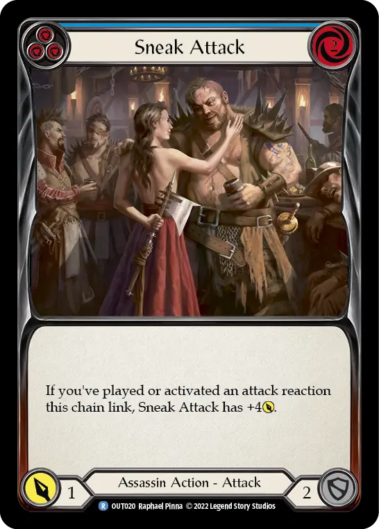 Sneak Attack (Blue) — Outsiders Flesh and Blood card by Raphael Pinna