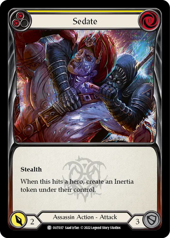 Sedate (Yellow) — Outsiders Flesh and Blood card by Saad Irfan