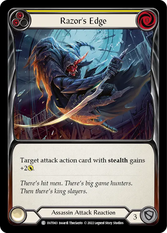 Razor's Edge (Yellow) — Outsiders Flesh and Blood card by Isuardi Therianto