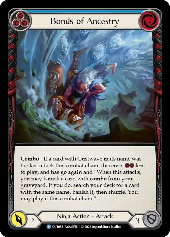 Bonds of Ancestry (Blue) — Outsiders Flesh and Blood card by Faizal Fikri