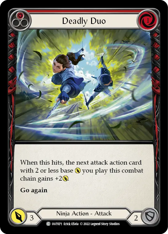 Deadly Duo (Red) — Outsiders Flesh and Blood card by Erick Efata