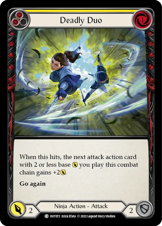Deadly Duo (Yellow) — Outsiders Flesh and Blood card by Erick Efata