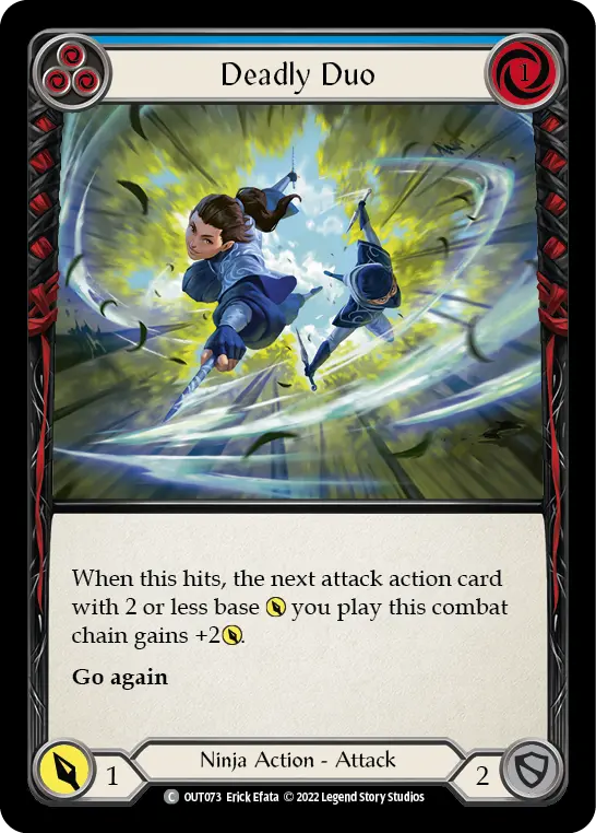 Deadly Duo (Blue) — Outsiders Flesh and Blood card by Erick Efata