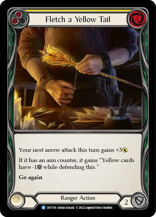 Fletch a Yellow Tail (Yellow) — Outsiders Flesh and Blood card by Alexis Susani