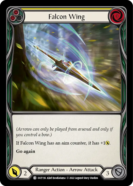 Falcon Wing (Yellow) — Outsiders Flesh and Blood card by Alief Rusdiatama