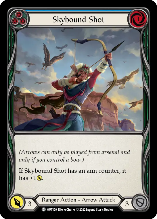 Skybound Shot (Blue) — Outsiders Flesh and Blood card by Eline Cherie