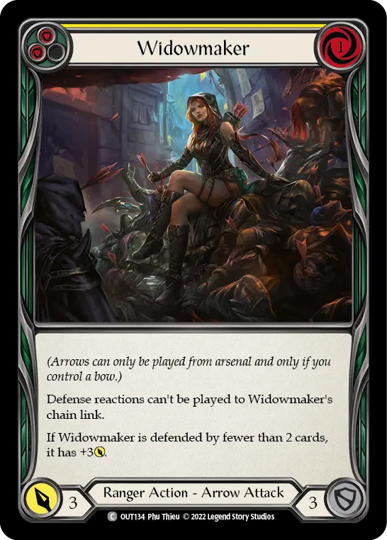 Widowmaker (Yellow) — Outsiders Flesh and Blood card by Phu Thieu