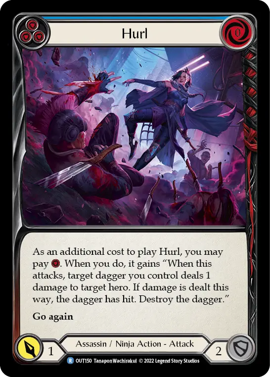 Hurl (Blue) — Outsiders Flesh and Blood card by Tanapon Wachirakul