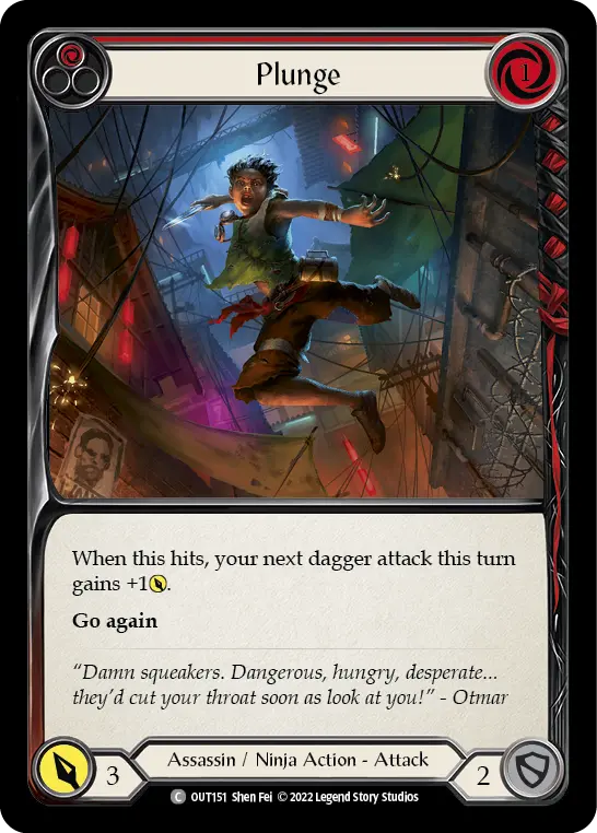 Plunge (Red) — Outsiders Flesh and Blood card by Shen Fei