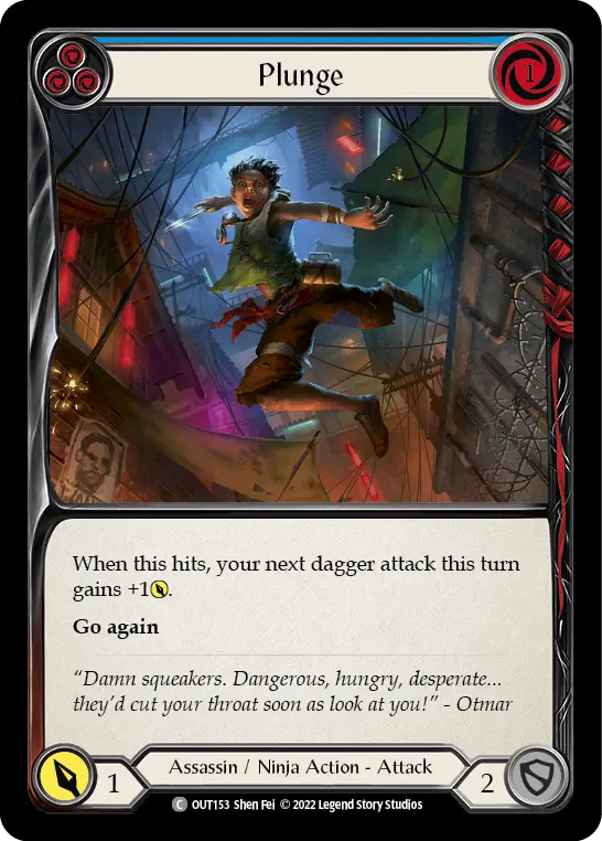 Plunge (Blue) — Outsiders Flesh and Blood card by Shen Fei