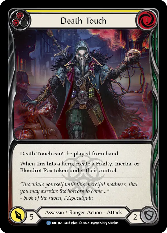 Death Touch (Yellow) — Outsiders Flesh and Blood card by Saad Irfan