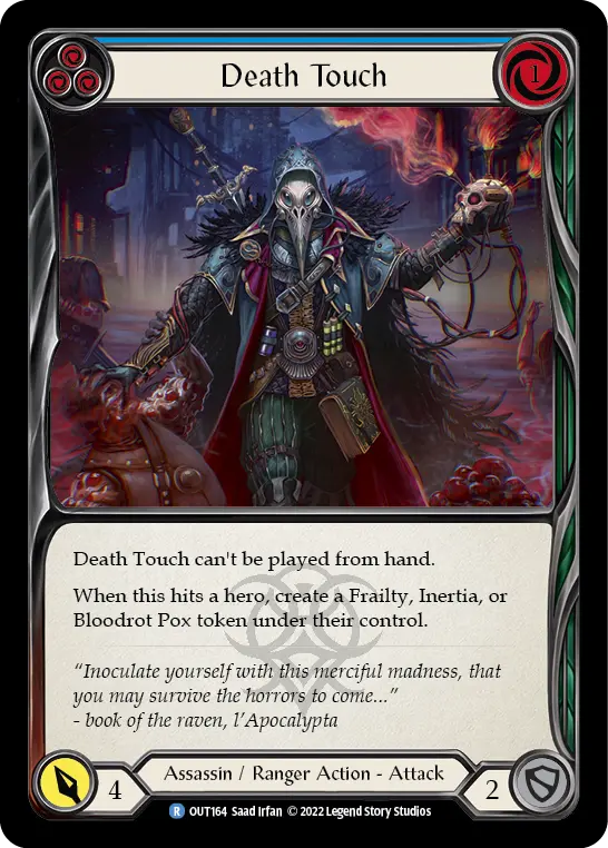 Death Touch (Blue) — Outsiders Flesh and Blood card by Saad Irfan