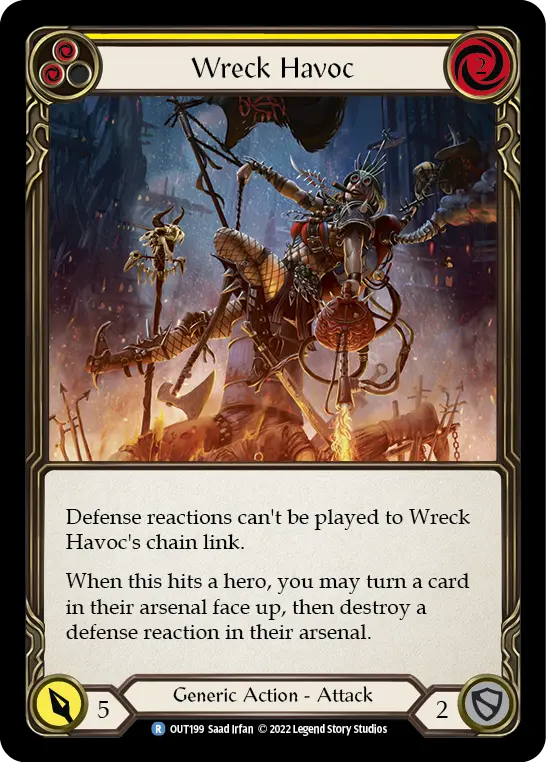 Wreck Havoc (Yellow) — Outsiders Flesh and Blood card by Saad Irfan