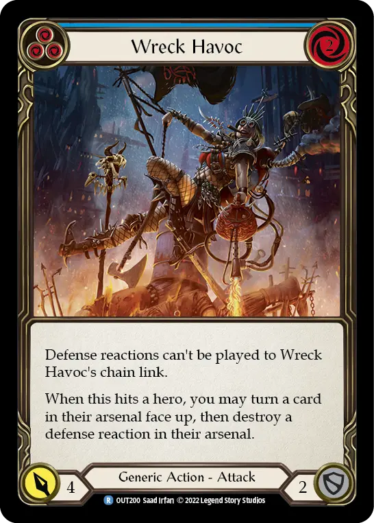 Wreck Havoc (Blue) — Outsiders Flesh and Blood card by Saad Irfan