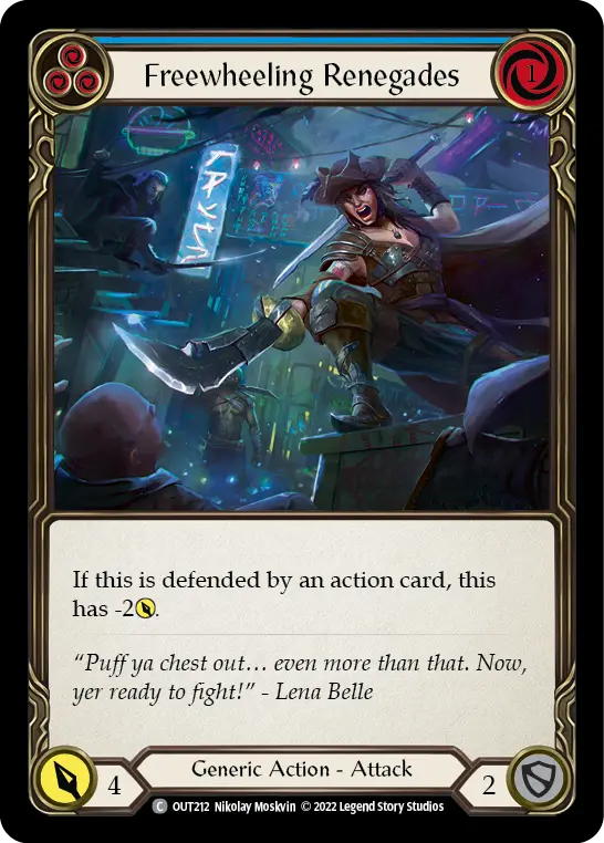 Freewheeling Renegades (Blue) — Outsiders Flesh and Blood card by Nikolay Moskvin
