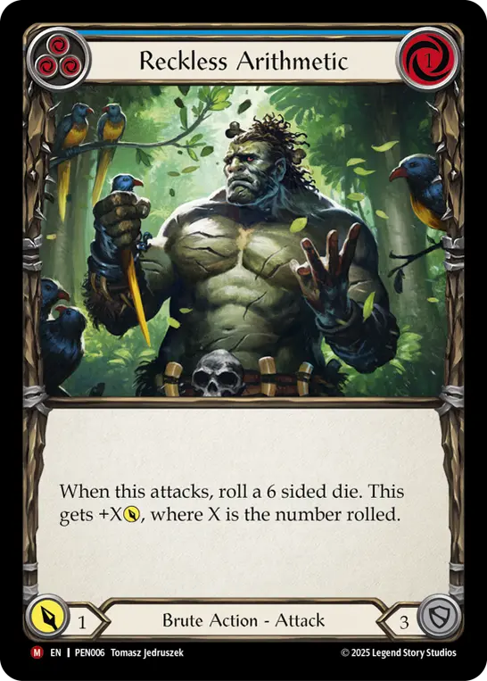 Reckless Arithmetic (Blue) — Compendium of Rathe Flesh and Blood card by Tomasz Jedruszek