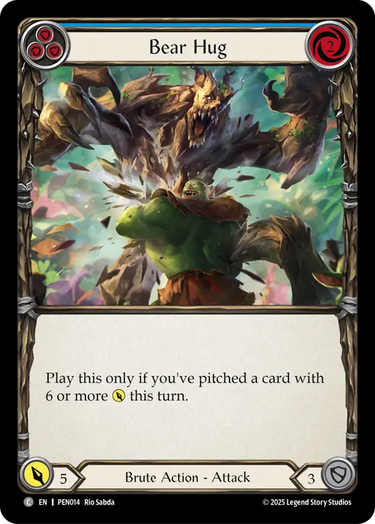 Bear Hug (Blue) — Compendium of Rathe Flesh and Blood card by Rio Sabda