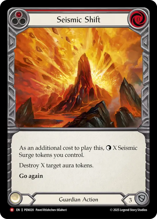 Seismic Shift (Red) — Compendium of Rathe Flesh and Blood card by Pavel Rtishchev (Klaher)