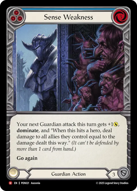 Sense Weakness (Blue) — Compendium of Rathe Flesh and Blood card by Ausonia