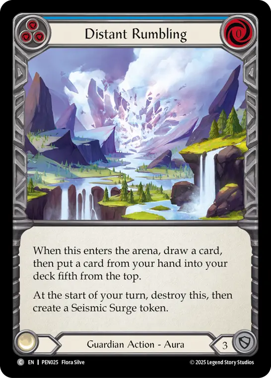 Distant Rumbling (Blue) — Compendium of Rathe Flesh and Blood card by Flora Silve