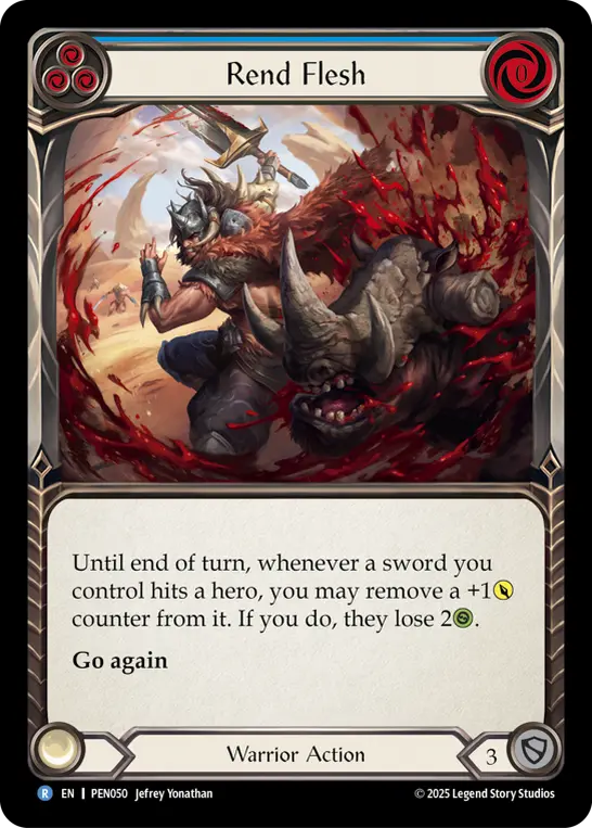 Rend Flesh (Blue) — Compendium of Rathe Flesh and Blood card by Jarey Sousahin