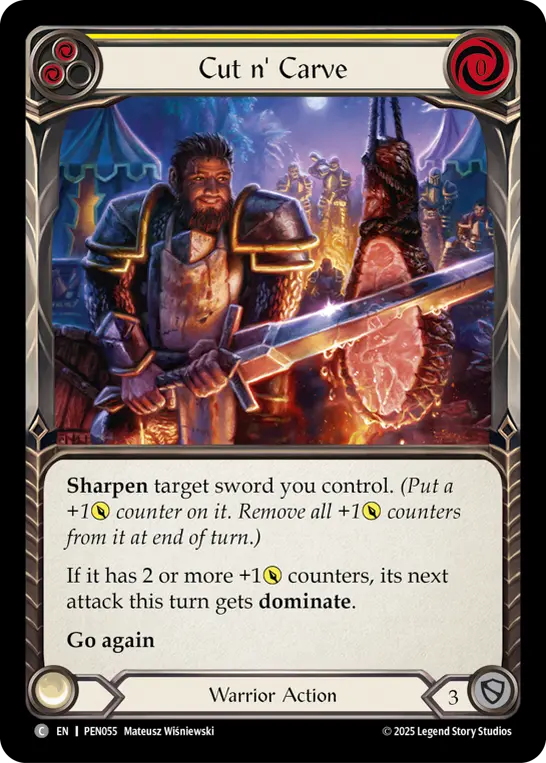 Cut N' Carve (Yellow) — Compendium of Rathe Flesh and Blood card by Melissa Watkins